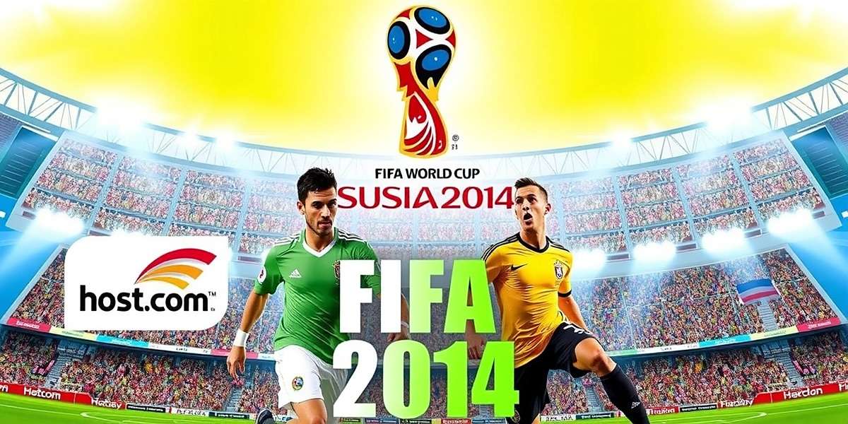 FIFA World Cup 2014 game cover with Brazilian stadium and players, featuring FIFA World Cup 2014 watermark